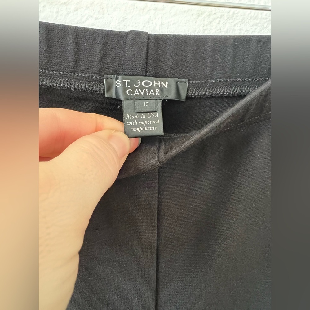 St. John Caviar Old Money Minimalist Casual Chic Pull On Stretch Trousers Sz 10